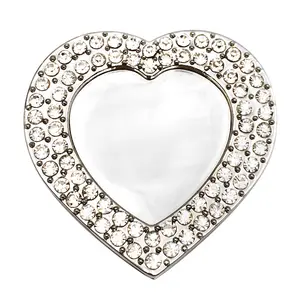 Custom Design Purse Hook Folding Heart Shape Design Diamond Handbag Hangers Hook for Table Bag Metal Hooks