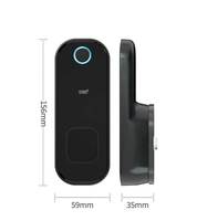 Serrure de porte électrique intelligente Tuya WiFi étanche avec application cloud, capacité de 100 groupes d'empreintes digitales, NFC biométrique, en alliage d'aluminium pour porte en bois