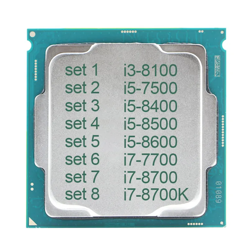 Hot Sale CPUS Core i3-8100 i5-7500 i5-8400 i5- 8500 i5-8600 i7-7700 i7-8700 i7-8700K six core CPU LGA1151ready stock