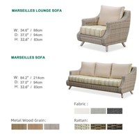 Ensemble de mobilier d'extérieur de luxe moderne en rotin et aluminium Express Garden – Canapés de patio résistants aux UV pour cour, hôtel, ferme