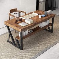 Pieds de table en métal durables H28xL24 pouces, noirs, style moderne campagnard, usage commercial, pour bureau/table à manger, bureau d'ordinateur en bois à 2 niveaux, en fer, à monter soi-même