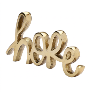 Escultura de Aluminio Ecológica Hecha a Mano, Modelo Hope, 15.88 x 1.91 x 7.62 cm, Decoración Moderna para Mesa, Pieza Única - Product Image 1