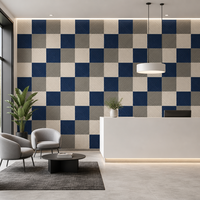 Panneau mural acoustique géométrique 3D 300*300mm en feutre PET, carrelage mural insonorisant, décoration pour salon, chambre, bureau, studio, hôtel, OEM