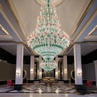 Lustre en cristal décoratif en émail pour lustres de design d'intérieur personnalisé ODM grande suspension pour hall d'hôtel