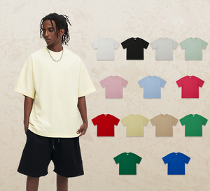 MT2758 Wholesale Custom Heavy Weight 320 Gsm 100% Cotton Drop Shoulder Basic Oversized T-Shirts for Men for Women - Product Image 5