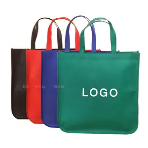 Heavy duty grande riutilizzabile Eco-friendly shopping bags logo personalizzato curvo angoli lululemon tessuto non tessuto shopping bag tote bag