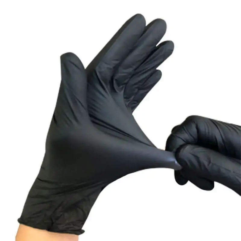 Wholesale Black Powder Free Nitrile Gloves With High Quality household Disposable Nitrile Gloves