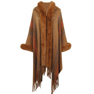 Fabricants Automne Hiver Chaud Manches Longues Tricoté <span class=keywords><strong>Cape</strong></span> Col Laine <span class=keywords><strong>Cape</strong></span> Poncho Tassel <span class=keywords><strong>Cape</strong></span> - Product Image 6