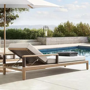 Ensemble de salon de jardin en teck et corde tressée, design personnalisé, avec coussins résistants aux intempéries, pour patio, jardin et complexe hôtelier - Product Image 5