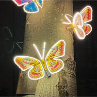 Nouvelles lumières dynamiques de simulation de papillons pour les mariages, les anniversaires et les célébrations de vacances, lumières de jardin LED 3D enchanteuses