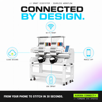 Machine à broder industrielle à 2 têtes et 12 aiguilles, informatisée, haute vitesse 1000 tr/min, pour usage commercial et domestique, neuve, pour casquettes, t-shirts et broderie à plat