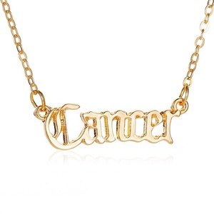 Jachon fashion hommes élégant collier zodiaque lettres <span class=keywords><strong>Horoscope</strong></span> pendentif bijoux signe zodiaque collier avec chaîne - Product Image 6