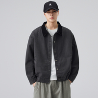 Vêtement de travail pour homme sur mesure OEM, veste en toile, col contrasté, bouton pression, chemise utilitaire, streetwear, vêtements d'extérieur, fabricant