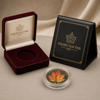 Pièce commémorative personnalisée 3D en forme de feuille dorée, pièce de défi en métal avec motifs feuille d'érable, chêne et ginkgo, médaille souvenir avec plusieurs options