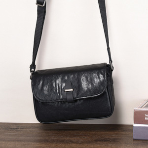 Men's Genuine Leather Crossbody <b>Bag</b> <b>Black</b> <b>Small</b> Durable Everyday Use - Product Image 3