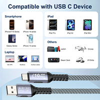 Kabel USB-A ke C USB 3.2 Gen2 10Gbps 65W 3A Pengisian Cepat Paduan Aluminium untuk Komputer & Ponsel
