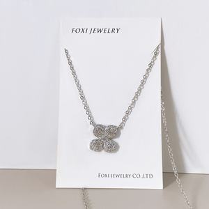 Colliers pendentifs tendance, bijoux plaqués or, sertis de zirconias CZ, collier fleur pour femmes - Product Image 4