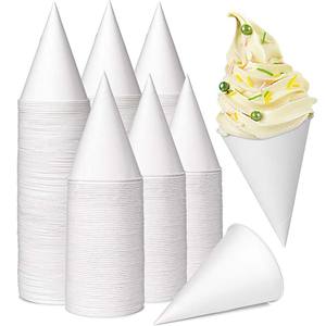 Fábrica al por mayor vasos de cono de papel 4 oz/4,5 oz /6 oz vasos de papel de cono de agua blanca para conos de nieve - Product Image 2