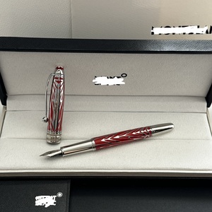 Classique Origine De Luxe 1.0mm En Plastique Stylo Plume Deux Tons Or Rouge En Relief Instrument D'écriture Cadeau Boîte Stylos À Bille Produit - Product Image 1