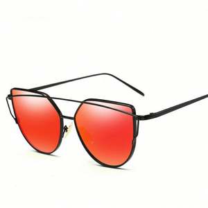 Lunettes de soleil œil de chat vintage en métal réfléchissant avec verres plats, couleur or rose, pour femmes, collection 2019, vente chaude usine - Product Image 4
