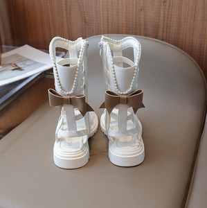 Sandalias Romanas de Perlas de Tacón Alto para Niñas, Zapatos de Playa para Princesitas, Moda para Niñas Grandes - Product Image 4