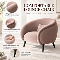 Fauteuil lounge moderne en tissu avec pieds en métal pour espace de travail, hall d'accueil, salle d'attente