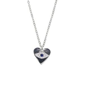 Collier pendentif cœur en métal œil du diable pour femme, bijoux neutres - Product Image 6