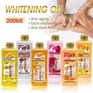 Huile corporelle à <span class=keywords><strong>l</strong></span>'amande et à la papaye 200 ml, très vendue, hydratante, super éclaircissante, huile essentielle, huile de massage corporel à la carotte et au curcuma - Product Image 1