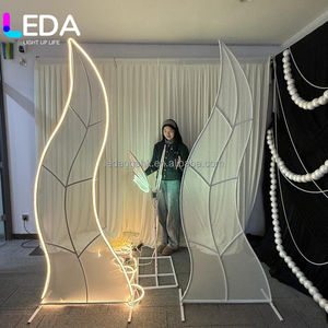 Fondo de escenario para bodas y eventos al aire libre LEDA, arco con forma de algas acuáticas, fondo de hierro forjado para decoración de bodas - Product Image 1