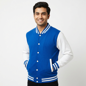 Chaqueta de cuero de diseño personalizado para hombre Chaqueta de béisbol bordada con estampado de lana de alta calidad CollegeBaseballjacket para hombre - Product Image 1