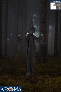 Décoration d'<span class=keywords><strong>Halloween</strong></span> : Sorcière suspendue de 120 cm, visage vert, tête et corps séparés, avec son et mouvement, pour bar et fête - Product Image 3