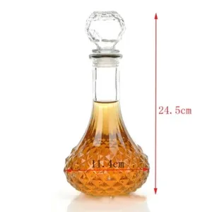 Garrafa de vinho de uísque 750ml, decanter, garrafa de vidro para vodka com rolha de borracha