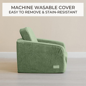 เก้าอี้โซฟาพับได้สำหรับเด็กพร้อมราวจับ ถอดออกได้ ซักทำความสะอาดได้ สำหรับเด็กอายุ 2 ปีขึ้นไป - Product Image 3