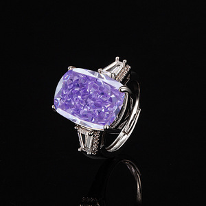 Top Selling Ice Out High Carbon Diamond Jewelry Women 2026 Copper 12*16mm Cubic Zirconia Bling <b>Statement</b> <b>Rings</b> For Women - Product Image 4