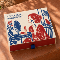 Boîte d'emballage personnalisée en papier couleur, style tiroir, pour les produits de soin de la peau et les outils de maquillage