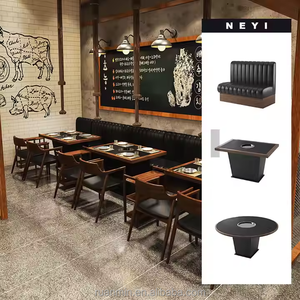 Asientos modernos de cabina de cuero negro para restaurantes Comida rápida Café Cafés Discotecas Bares para escuelas Hoteles Áreas de comedor - Product Image 4