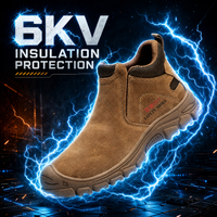 Nouveau industriel isolé 6kv Anti-smash Anti-crevaison acier orteil haut unisexe travail Protection chaussures de sécurité en caoutchouc PU grande semelle