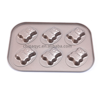 Kohlenstoffs tahl Kuchen form Bär Backform 6 Tasse Kuchen form 6 Hohlraum Bär Kinder Cartoon Kuchen formen Diy Backformen