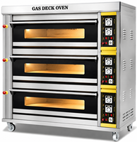 Four à gaz commercial à 3 niveaux, 6/9 plateaux, en acier inoxydable, pour boulangerie, équipement de cuisson YXQ-6 YXQ-9 pour boulangerie-pâtisserie