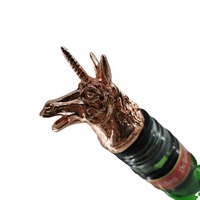 Accessoire à vin fantaisie en forme d'animal pour fêtes et bar à domicile, aérateur verseur de vin licorne doré, cadeau amusant pour hommes et femmes