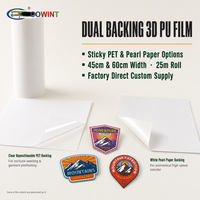 Film PU UV 3D Bertumpuk Multi Lapis untuk Label Pakaian Transfer Panas dan Efek Jelly Suhu Tinggi