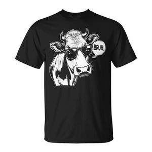 Camiseta de manga corta con estampado digital de Cow Meme Slang para adultos, unisex, con cuello redondo - Product Image 1
