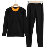 Ensemble de sous-vêtements thermiques en polaire orange à double couche, design personnalisé, taille 5XL 6XL
