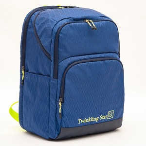 Mochila versátil con rejilla de rombos, bolso de moda para viajes cortos, bolso informal multifuncional, gran capacidad, azul, ligero - Product Image 1
