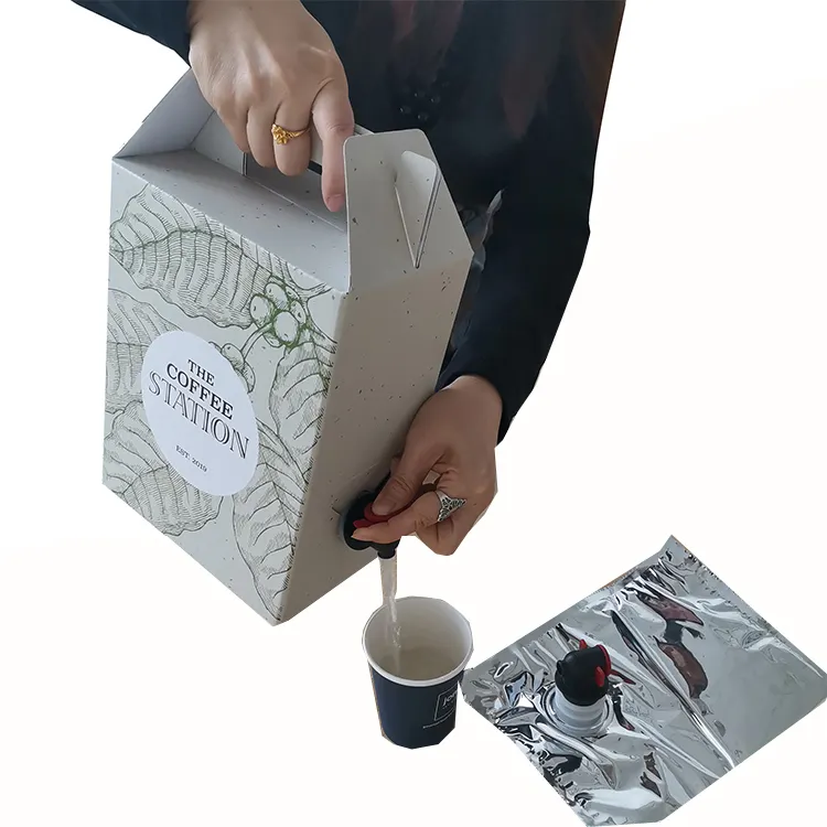 Custom Shop Party Take-Out Box Water Vruchtensap Hete Koffie Nemen Om Go Bag In Box 1l 2L 3L