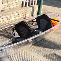 Canoë transparent en polycarbonate haute résistance, 6 mm, deux places, charge lourde 200 kg