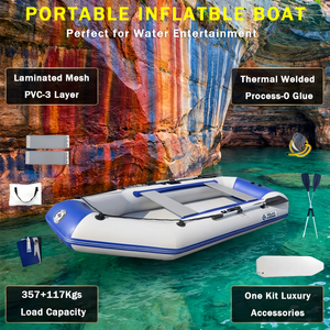 Bote de Pesca Inflable de PVC de 10 pies para 5 Personas, con Piso de Colchoneta Inflable y Soldadura Térmica, Libre de Pegamento, Apto para Uso en el Mar, con Certificación CE - Product Image 1