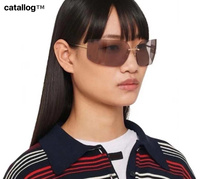 Nouvelles lunettes de soleil rétro incurvées sans monture avec verres dégradés, protection UV400, MU 54, personnalisables pour femmes