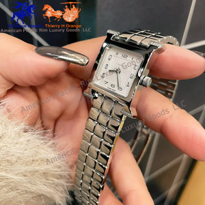 Montre classique de luxe pour femme H Brand, bracelet italien, boîtier rectangulaire ajustable, mouvement à quartz Ronda, style professionnel - Product Image 3