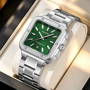 Montre de luxe OEM/ODM avec logo personnalisé, montre à quartz pour homme avec bracelet en acier inoxydable, cadran géométrique unique, montre-bracelet pour affaires, vente en gros - Product Image 1
